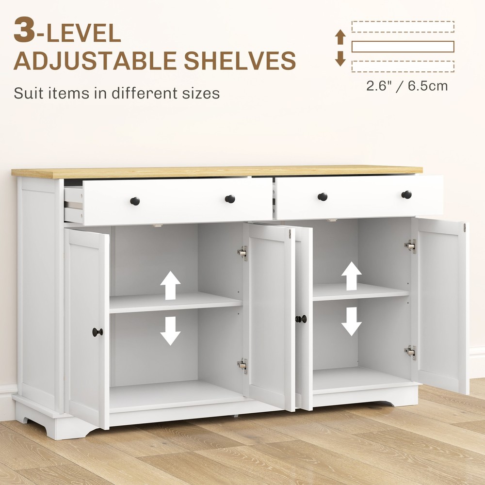 Kitchen Sideboard Buffet Cabinet with Storage Adjustable Shelves for Entryway