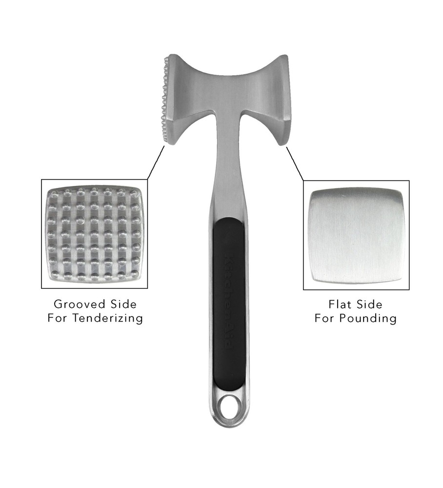 KitchenAid Gourmet Multi Sided Meat Tenderizer for Pounding One Size, Black