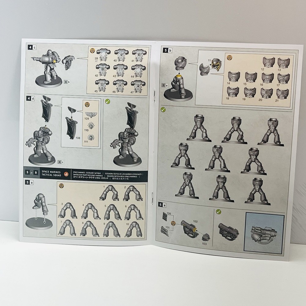 Warhammer 40k Space Marines Tactical Squad Assembly Guide Instructions Only