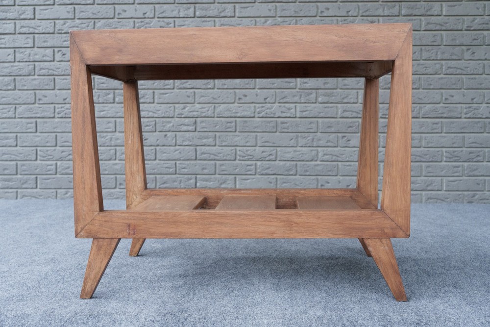 Mid Century Modern Oak Two Tier End Table