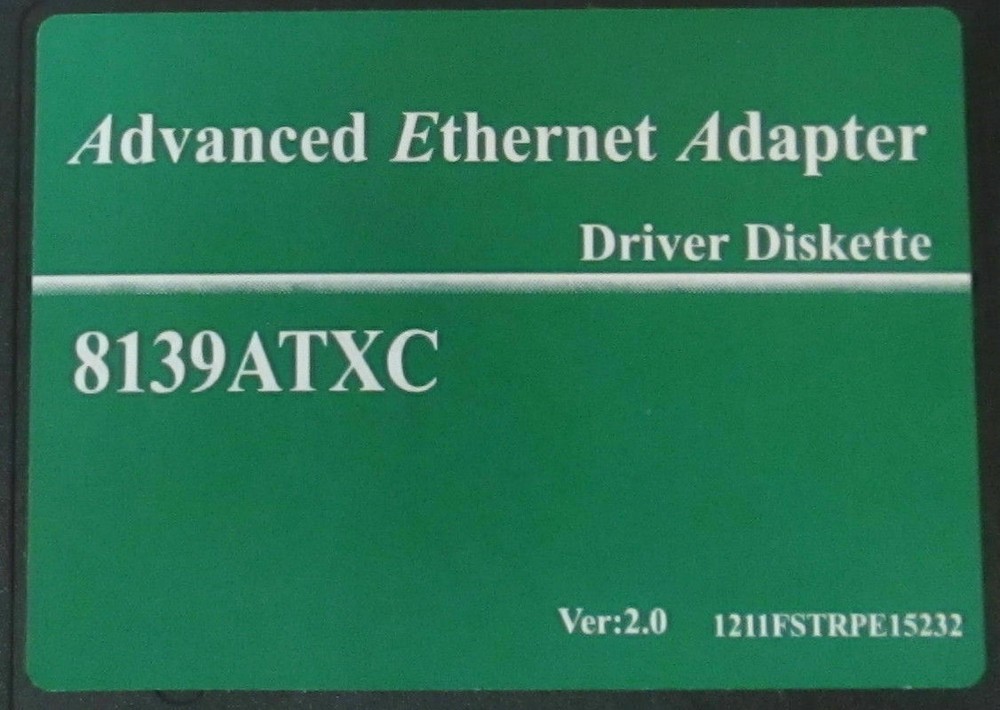 Advanced Ethernet Adapter Driver Diskette 8139ATXC Ver: 2.0 1211FSTRPE15232