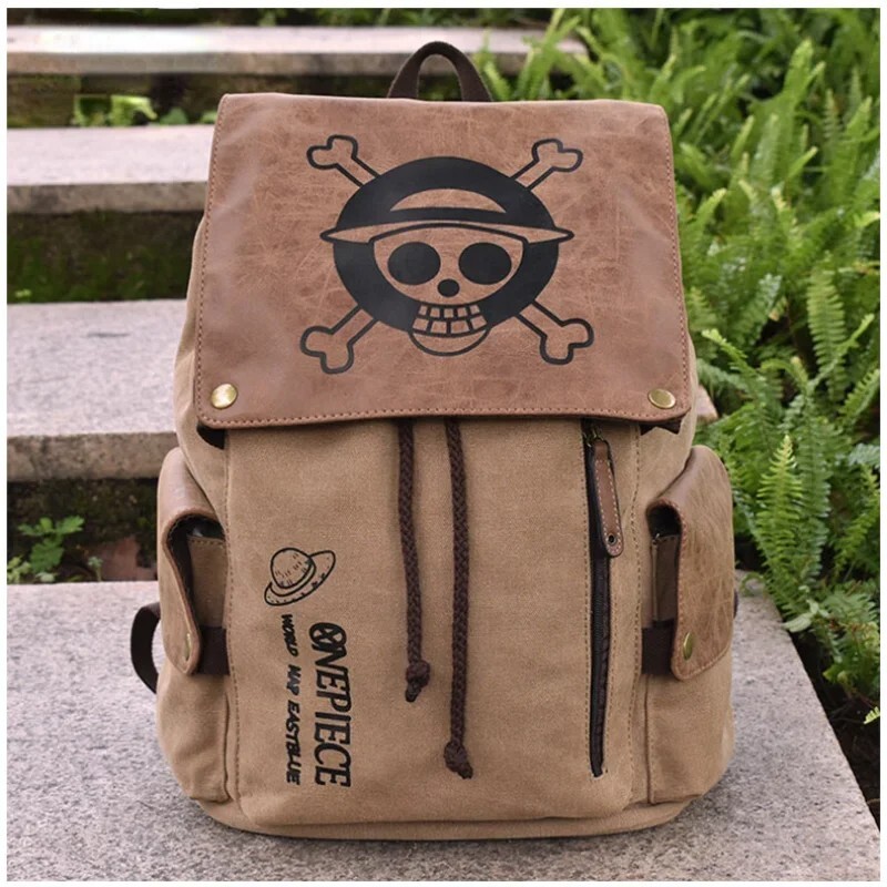 New One Piece Anime Backpack | Canvas School Bag for Students