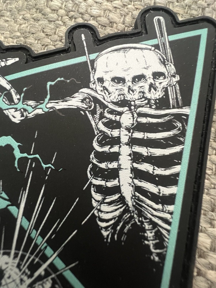 White Phosphor x Time On Target Quad Skeleton Globe Patch