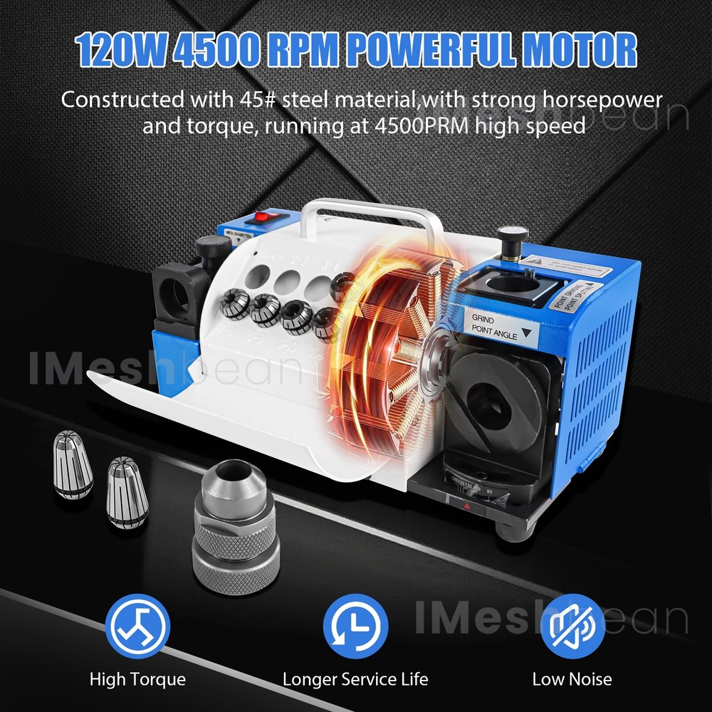 3-13mm Drill Bits Sharpener Bits Grinder Sharpener 95°-135° 11 Collets 2 Wheels