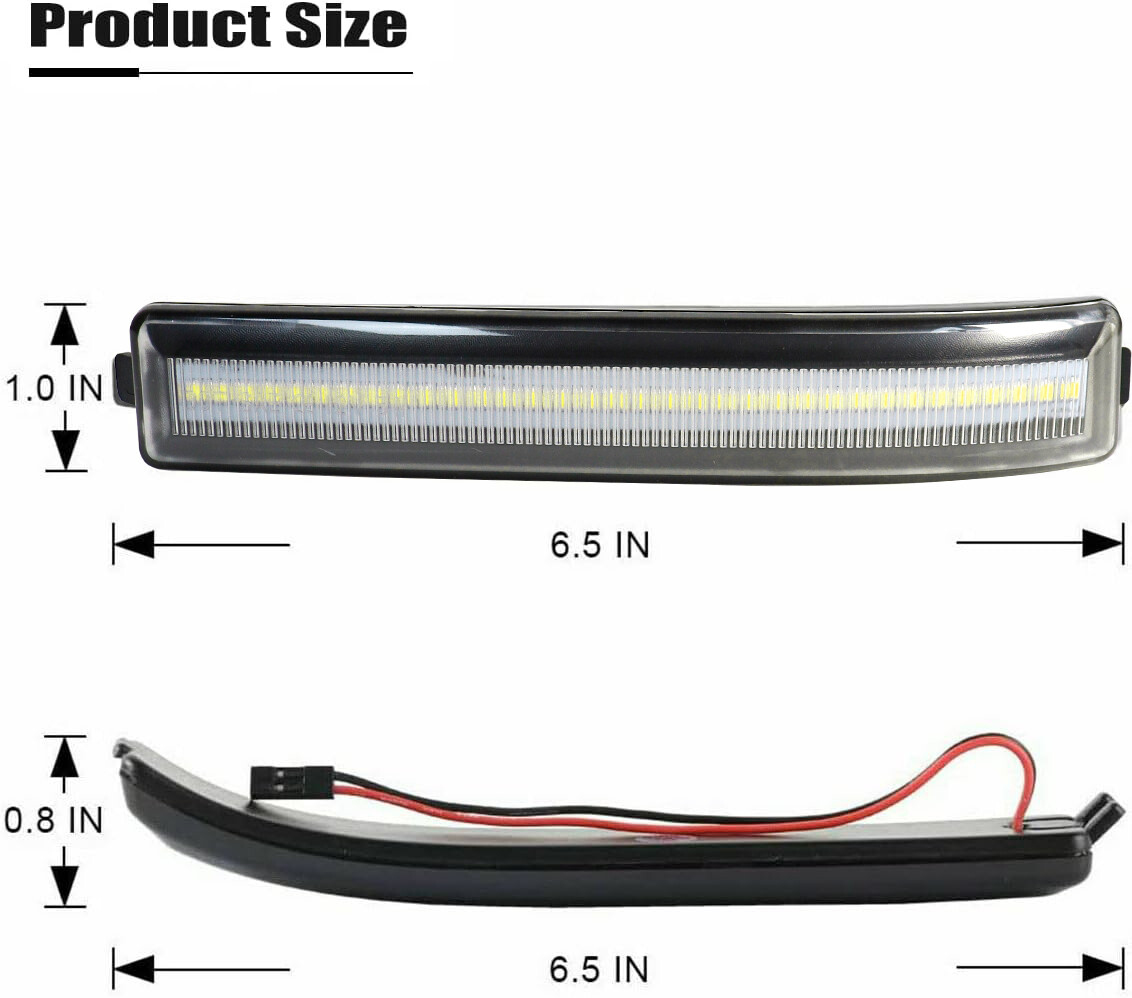 2X White Full LED Mirror Side Lamp Turn Signal Lights For 2009-2014 Ford F-150