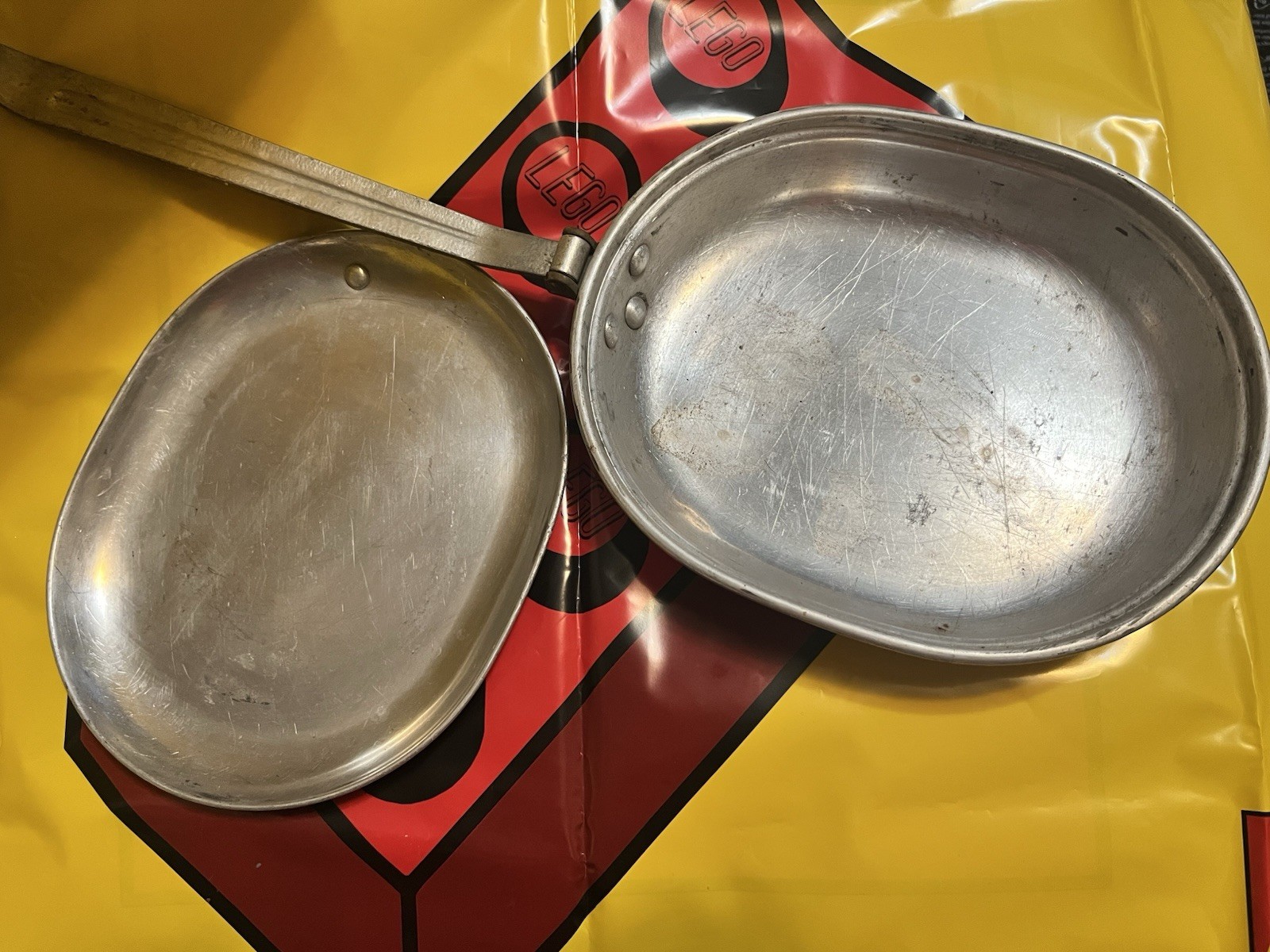 1918 Vintage U. S. Military WW1 Field Mess Kit-Bowl/Frying Pan w/Lid