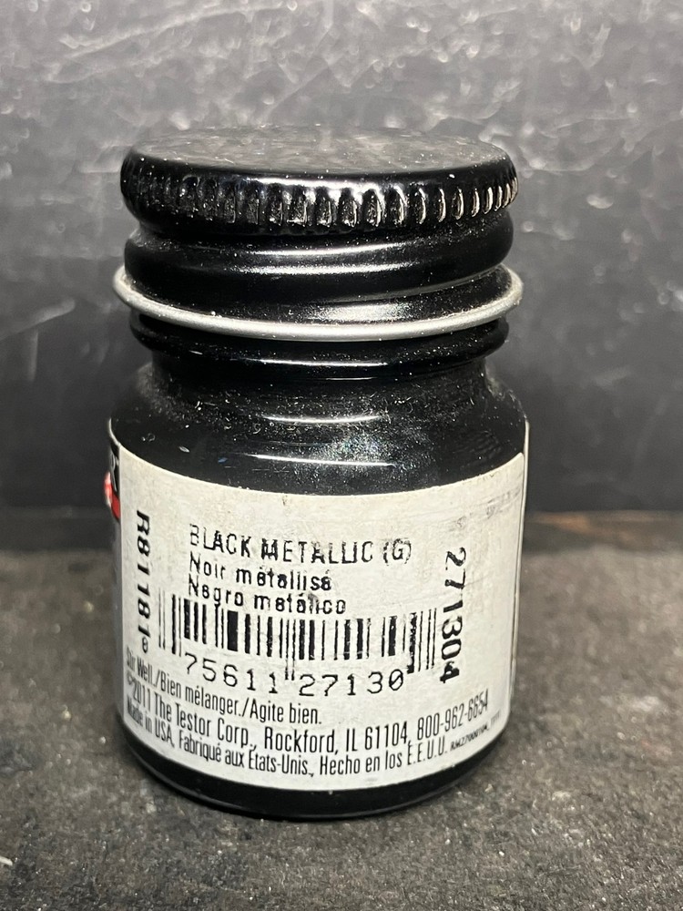 Testors Model Master Black Metallic 2713 Gloss Enamel Paint .5 oz