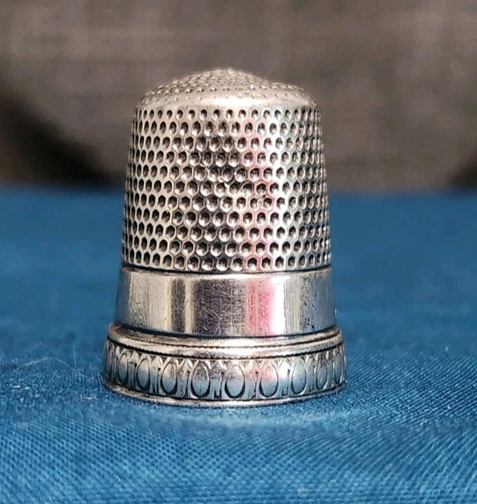 Antique Simons Bros Co Sterling Silver Thimble Size 12