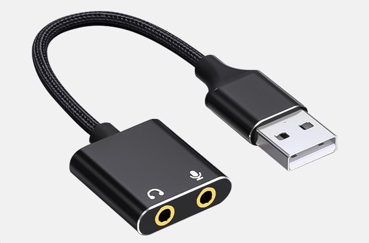 USB to 3.5mm Headphone Microphone Audio Jack Adapter