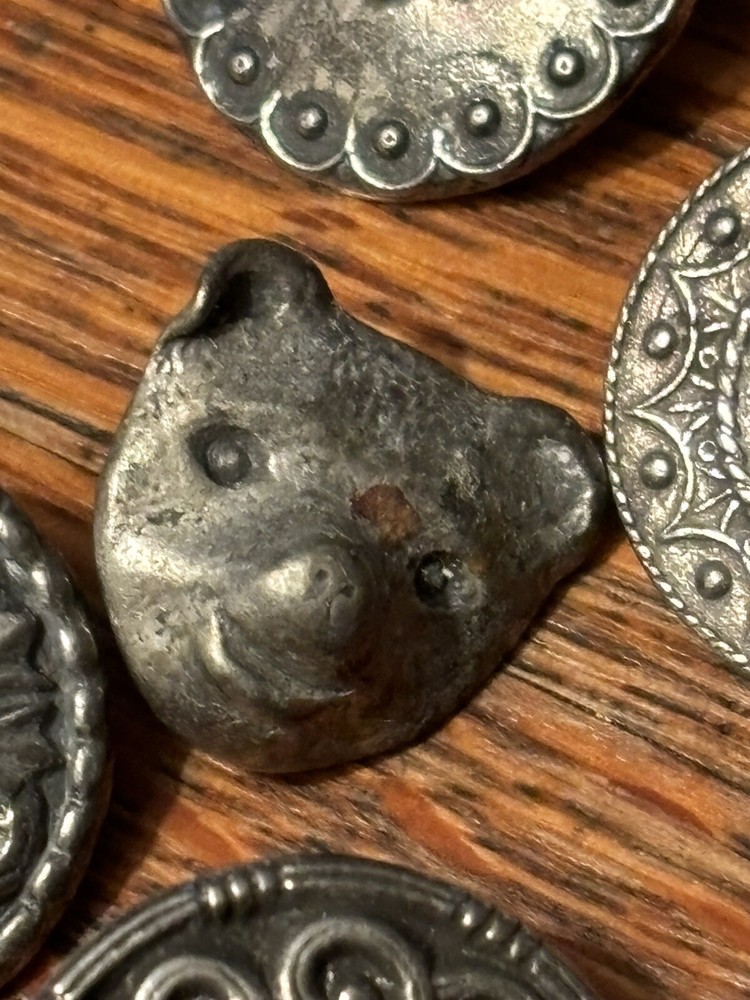 Vintage Pewter Buttons~ 30 Norwegian Factory Errors.