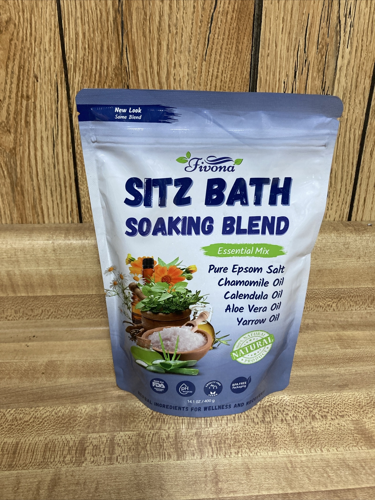 Sitz Bath Soak All Natural Blend of Epsom Salt and Essential Oils Fivona 14.1oz