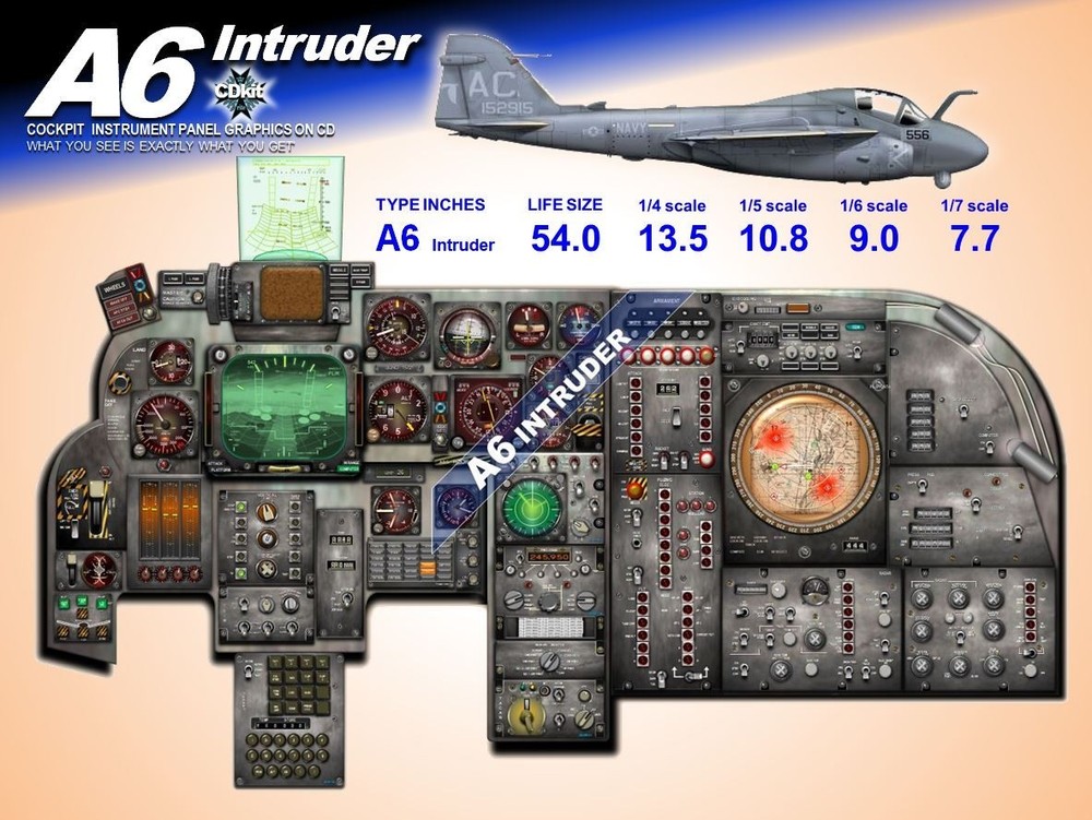 A6 INTRUDER  COCKPIT instrument panel CDkit