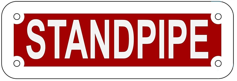 STANDPIPE SIGN (RED REFLECTIVE , ALUMINIUM 2X6 ) ref1020-REF24-1027