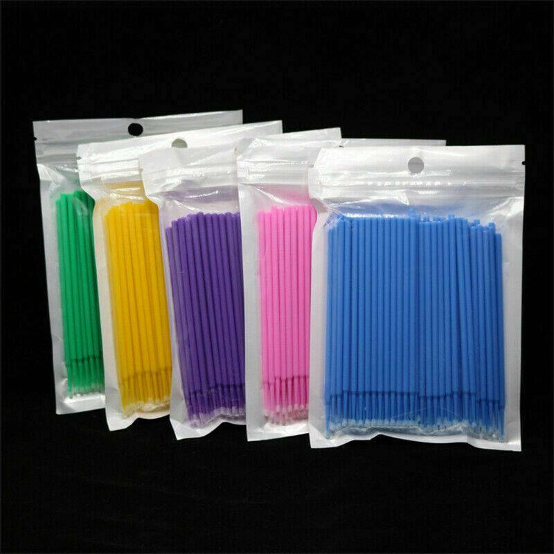 100 Pcs Dental Micro Brush Disposable Materials Tooth Applicators Medium Fine US