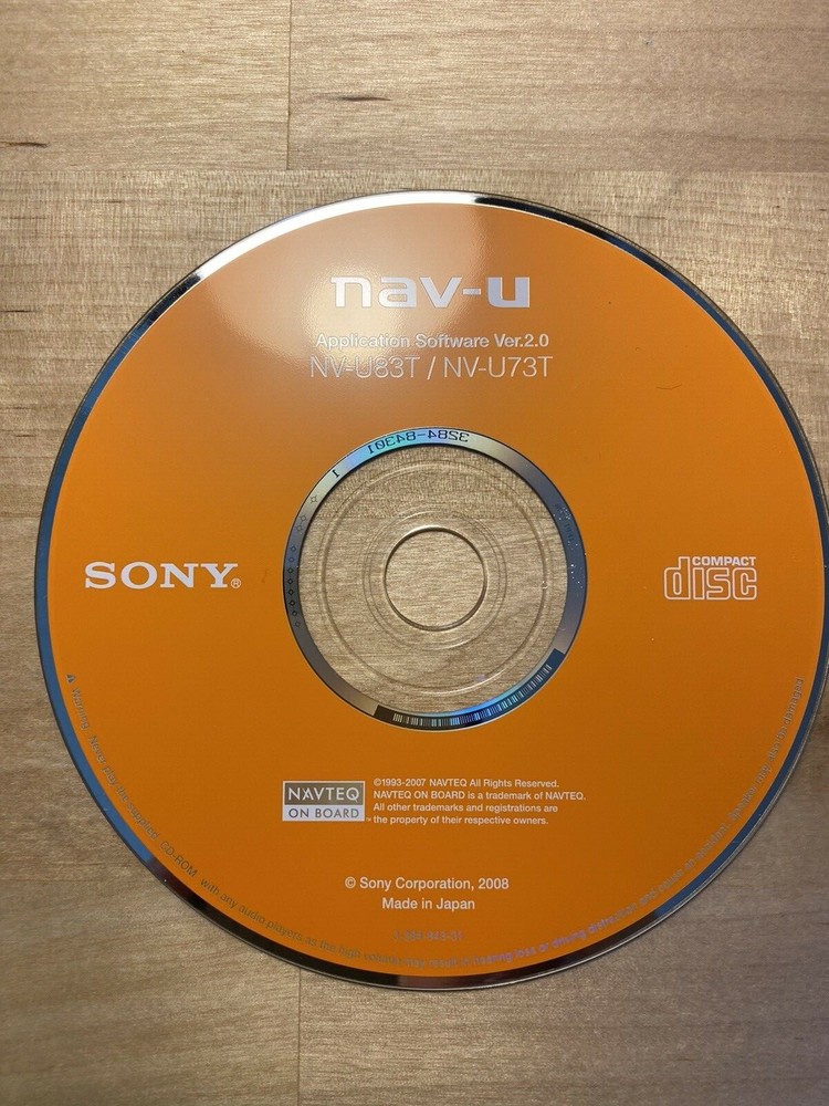 Sony GPS Navigation NAV-U NV-U83T / NV-U73T CD - Compact Disc Only