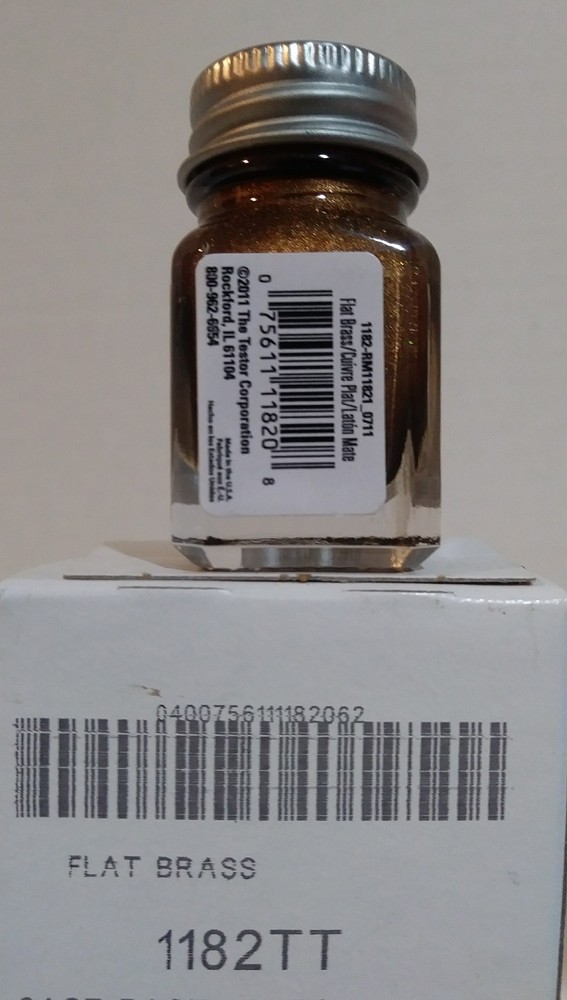 Testors Premium Paints 1182 TT, Flat Brass.