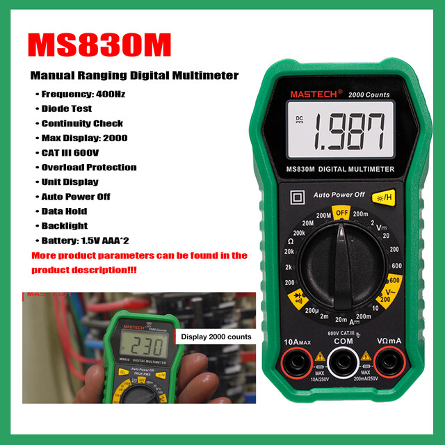 MASTECH MS830M MS830N MS830T Profession Digital Multimeter Max Display:2000