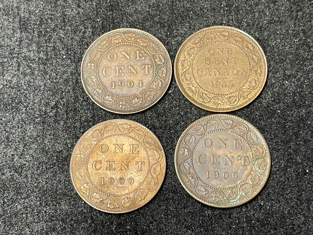 Early Canada Large Cent 4 Coins Lot Great Condition High Value