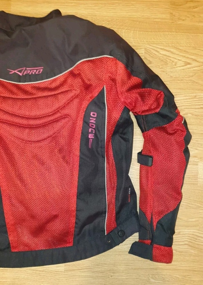X-Pro Ozone Motorcycle Jacket Breathable Size M Medium Red/Black