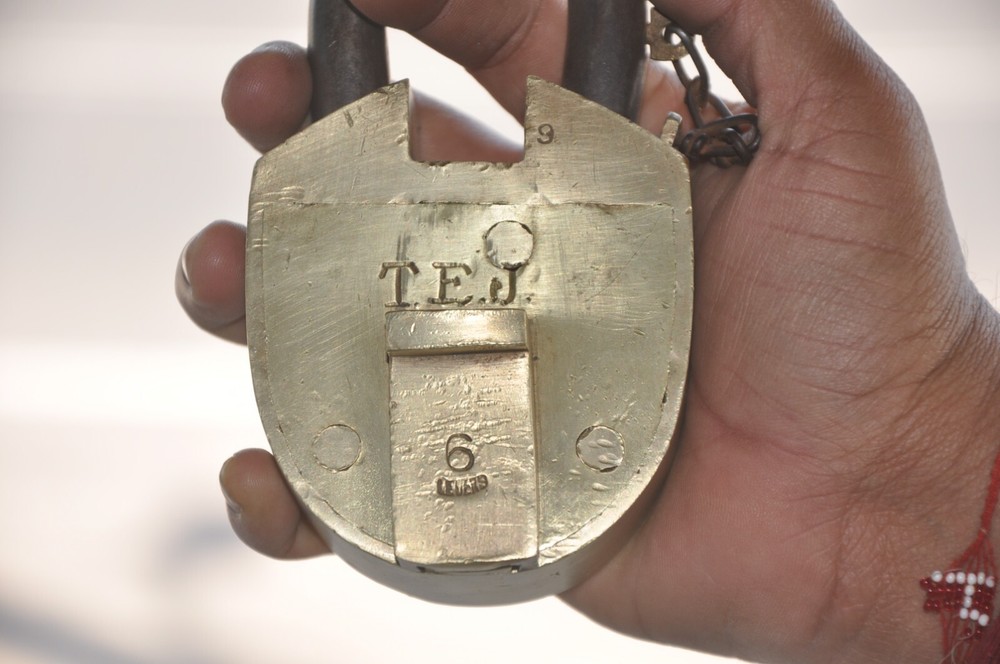 Vintage Solid Heavy 6 Lever TEJ Brand Handcrafted Solid Heavy Padlock