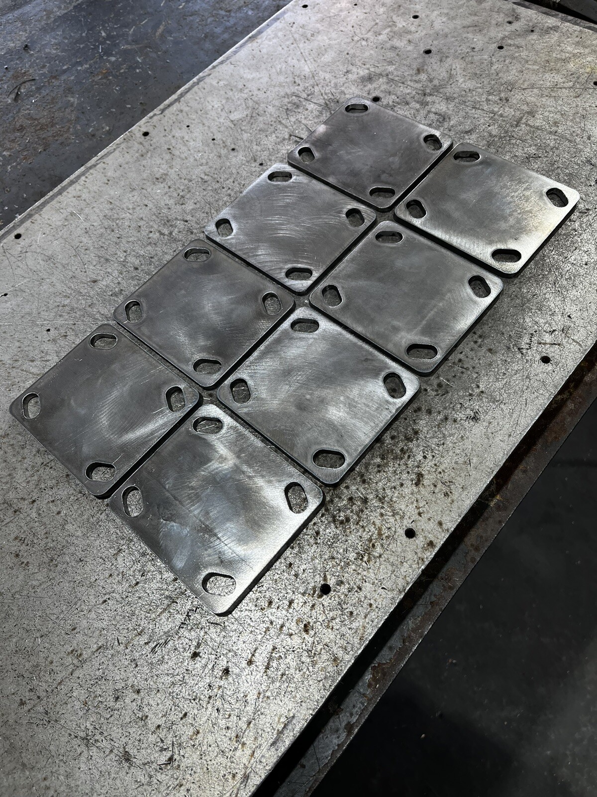 8x caster wheel mounting plates 1/4” steel (Set Of 8 Caster Plates)