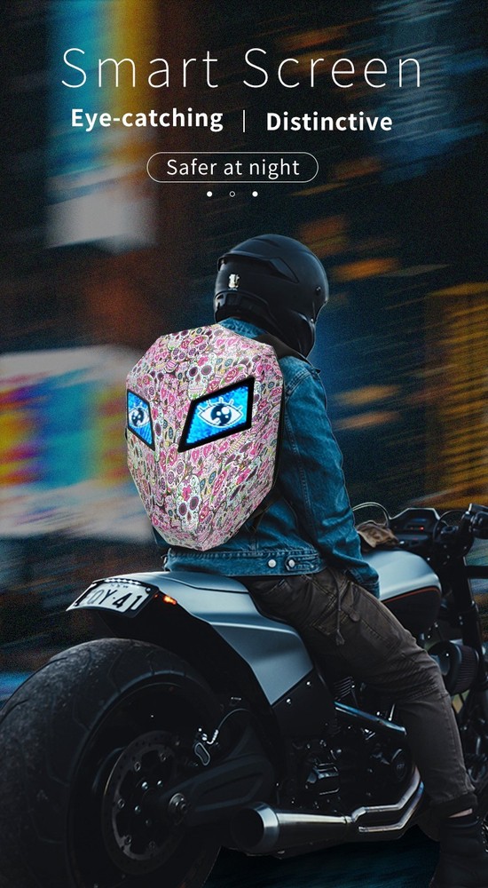 Animated Eyes LED Backpack - Programmable Moving Display, Cool Gamer Rucksack
