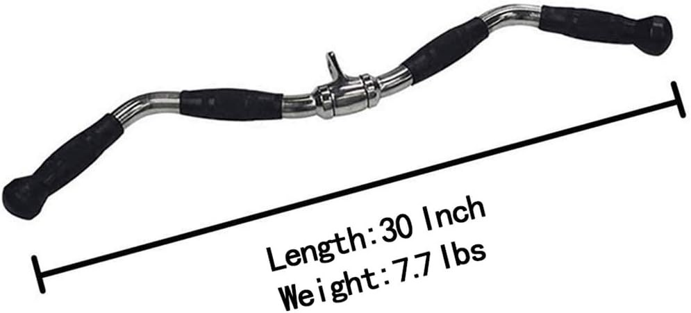 Lat Bar Cable Machine Attachment, Curl Pulldown Bar with Full Rotation and Ru...