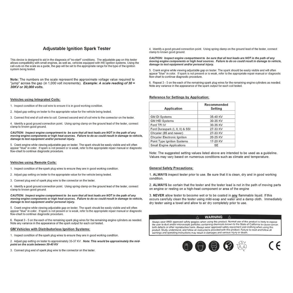 Spark Plug Tester, Adjustable Ignition System Coil Tester, Coil-on Plug Ignit...