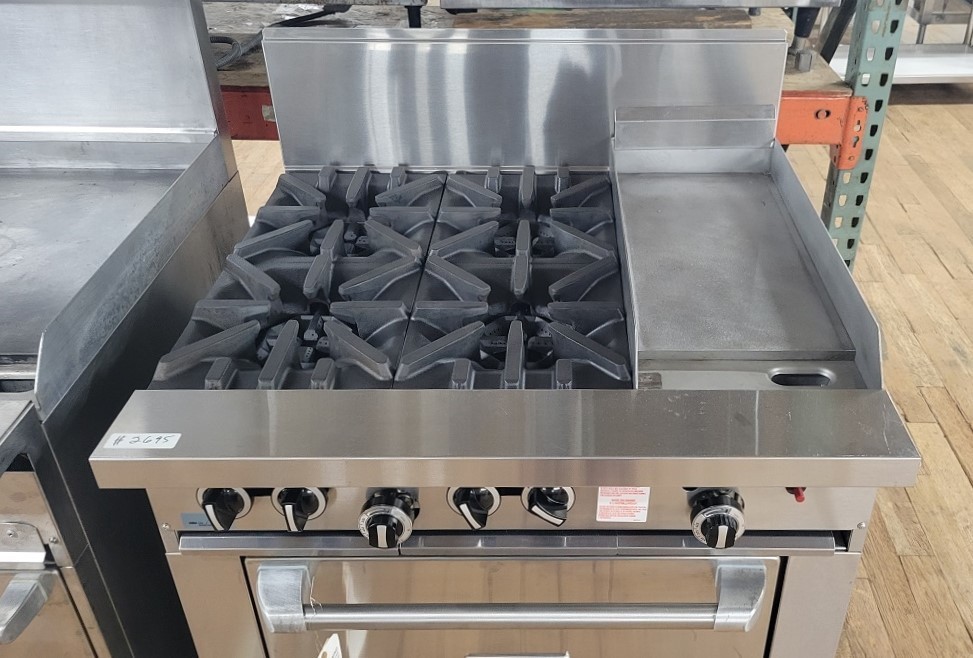 US RANGE 4 BURNER 12" GRIDDLE STANDARD OVEN