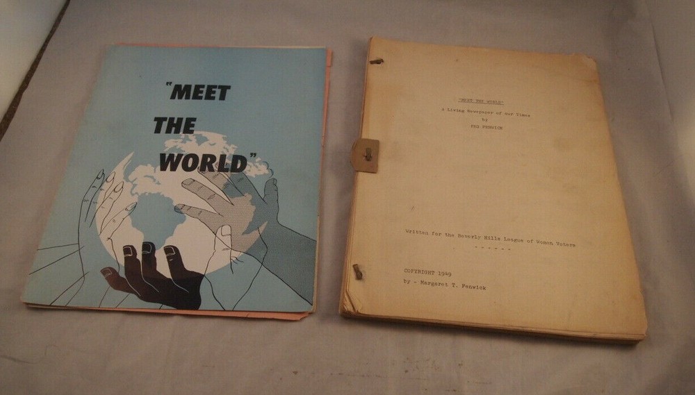 Meet The World 1949 UCLA Play Script With Original Play Program Rare Women's