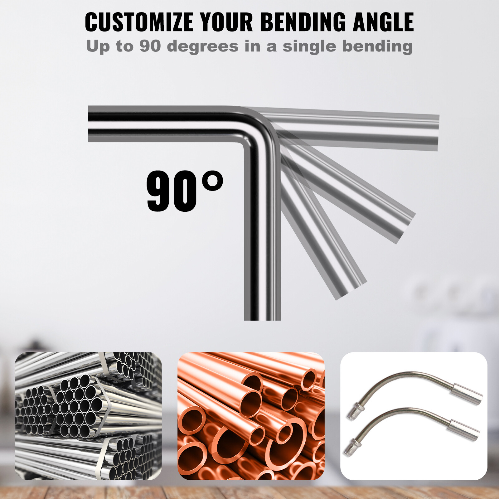 VEVOR Ratcheting Pipe Tube Bender 1/4"-7/8" 90° Forward/Reverse Bending 7 Dies