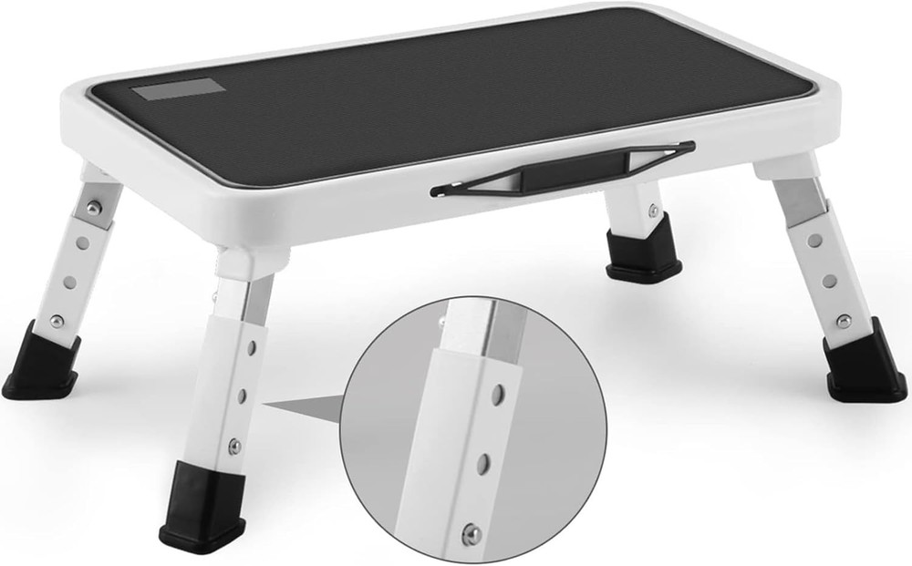 Folding Height-Adjustable Step Stool - Lightweight, Non-Slip Platform, 330 lbs