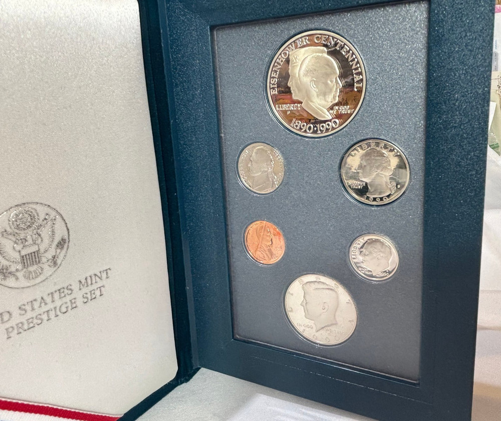 1990 Prestige Set Proofs Eisenhower Centennial Coins With COA & Box