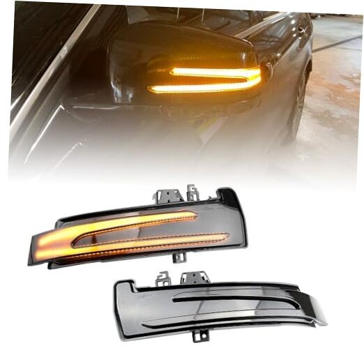 2pcs Dynamic Sequential Blink Compatible with Be-nz W204 CLA A B C E S Yellow