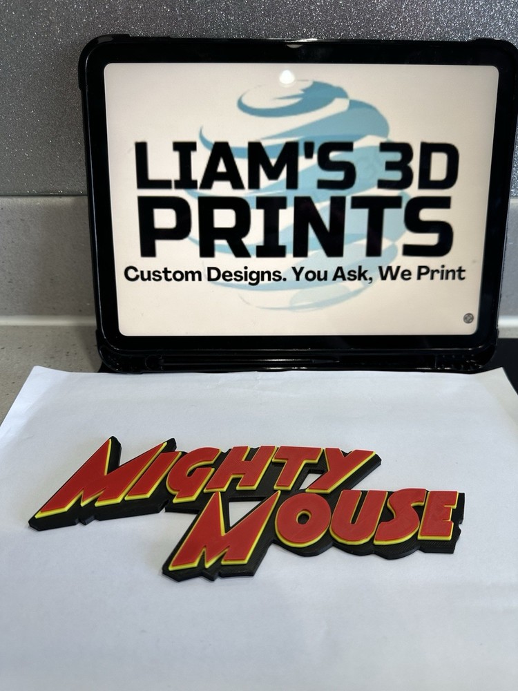 Decorative Mighty Mouse 3D logo Sign Display Pops