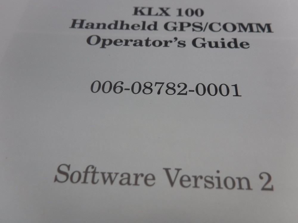 Allied Signal KLX 100 Operator's Guide Software Version 2