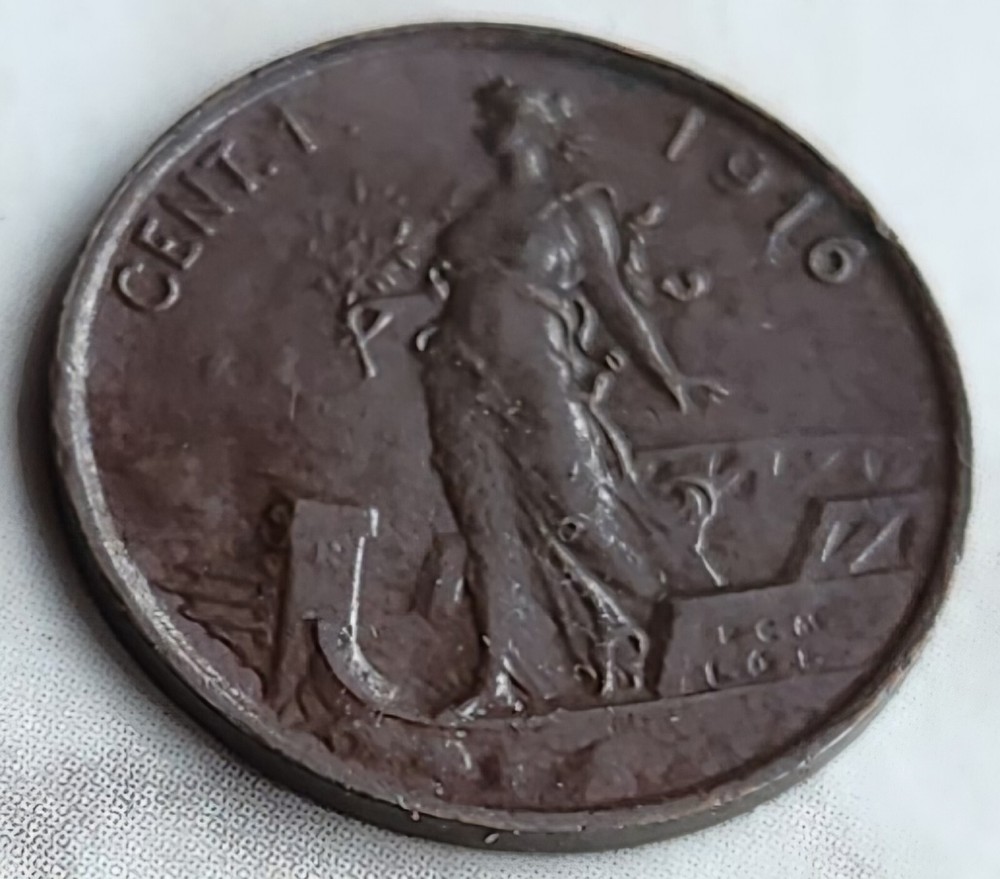 •1916•ITALY•1 CENTESIMO•VF•