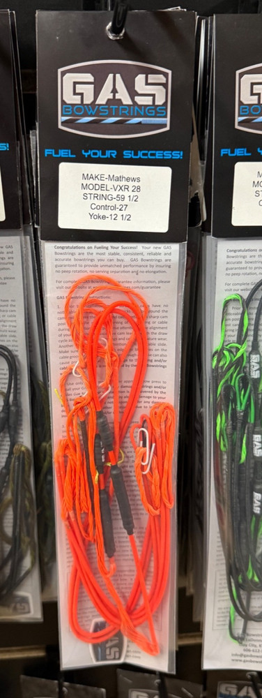 Gas Bowstrings Mathews VXR 28 All Flo Orange Bowstring Cable Set W/ Speed Nocks