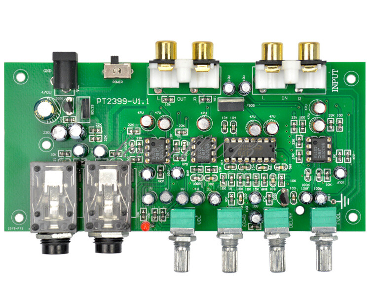 NEW PT2399+JRC5532 Karaoke Pre-amplifier Tone amplifier Board