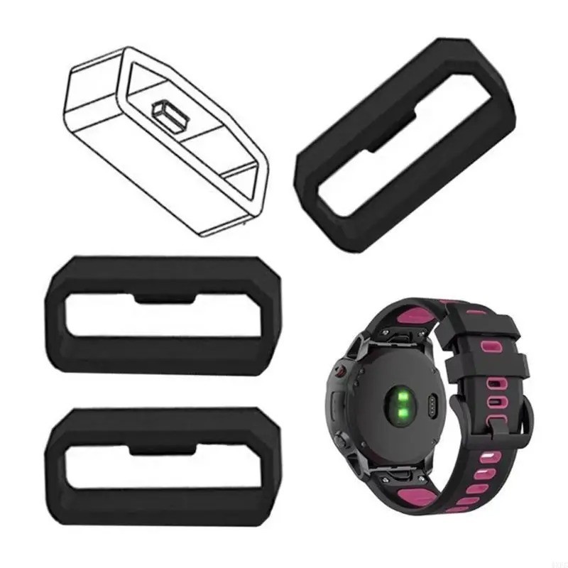 5-Pack Silicone Watch Strap Band Retainer Buckle Hoop Loop Holder Ring Keeper