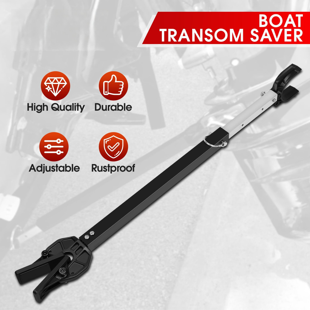 Adjustable 23-35in Transom Saver Outboard Motor Support w/ Trailer Mount Bracket