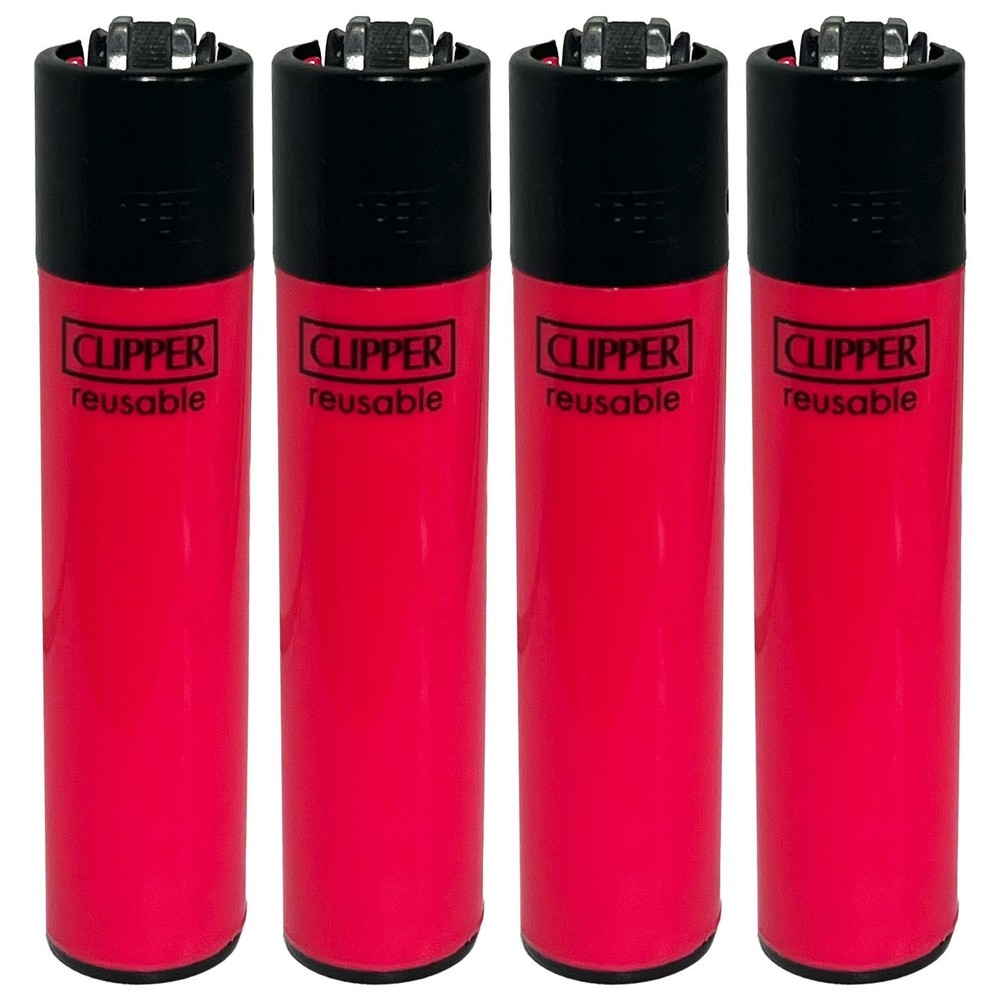 4 Clipper Neon Pink Lighters