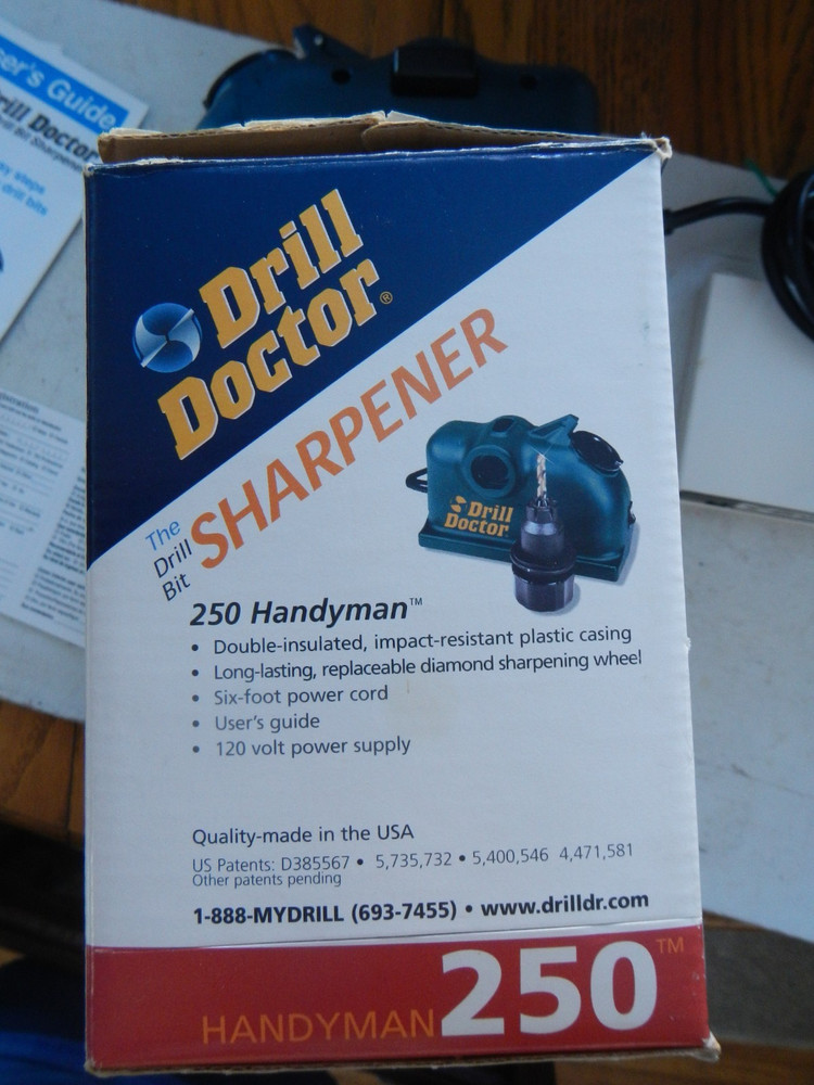 Drill Doctor 250 Handyman Drill Bit Sharpener Kit Box Instructions