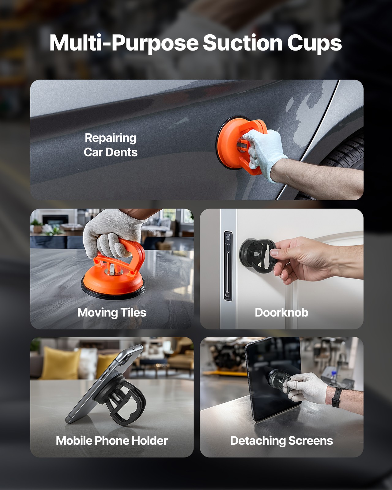 VEVOR Dent Puller Kit Car Body Bridge Lifter 100 PCS Paintless Hail Dent Remover