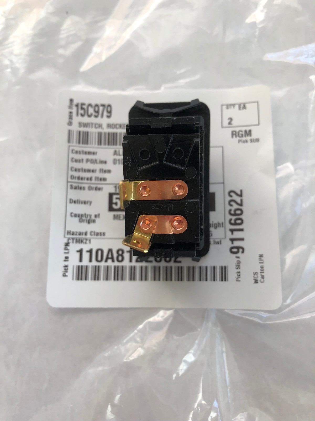 Graco 15C979 or 15C-979 Rocker / on/ off Switch 