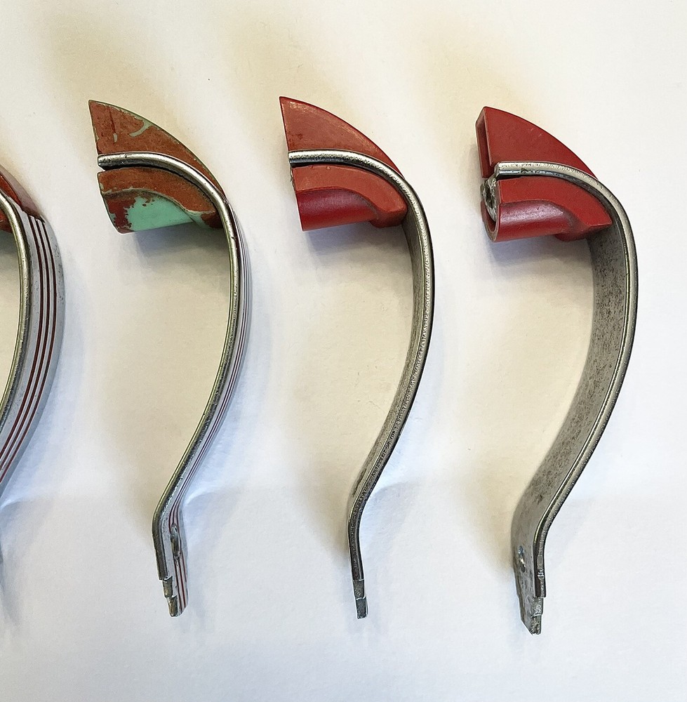 Antique Original Art Deco Skyscraper Chrome Cabinet Drawer Pulls Handles Knobs 6