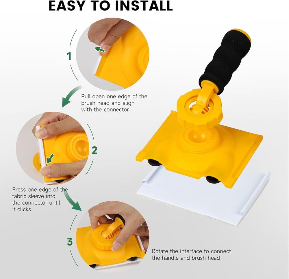 Paint Edger, 360° Rotation Handle Paint Edger Trimmer with 5pcs Replace Pads