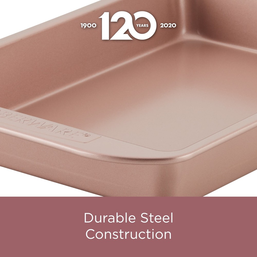 Farberware 4 Piece Nonstick Bakeware Set, Rose Gold