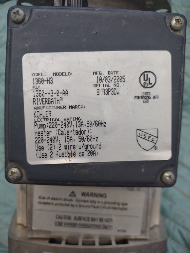 Kohler 1016957 2HP 230V Pump