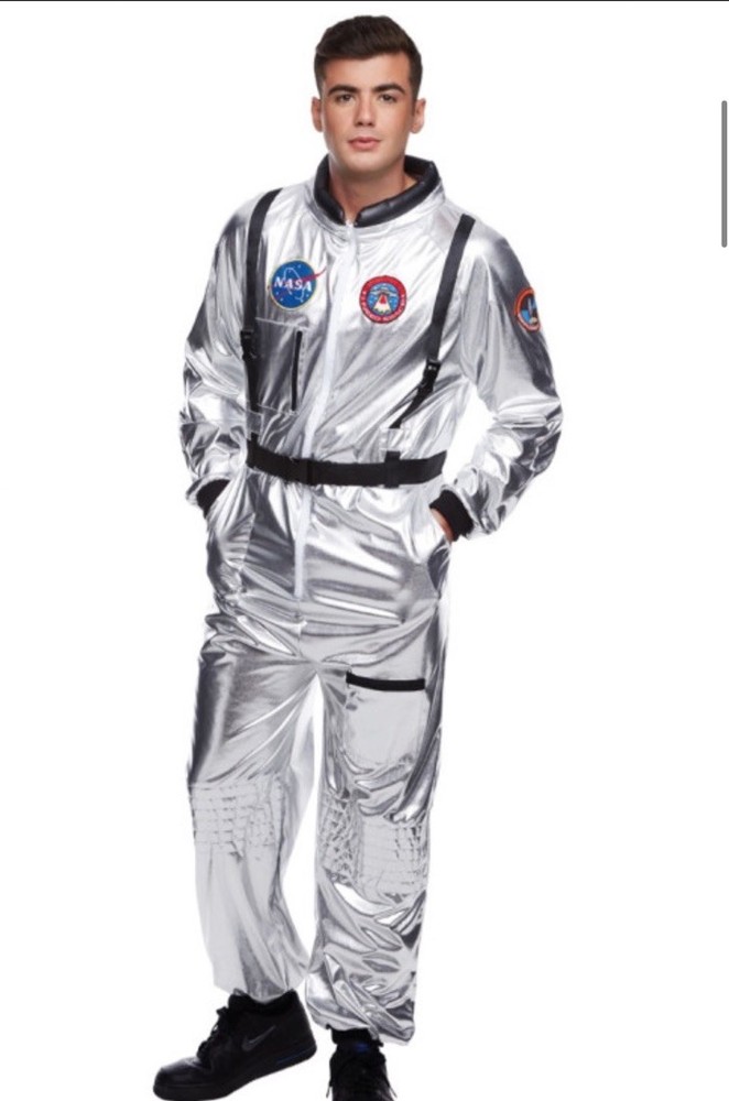 Morph Costume Men’s Medium Silver Astronaut Suit
